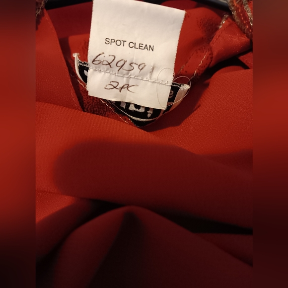 Vintage G Unit 3 pc Party Jacket V Neck Top & Pants Red Yellow Abstract … - Picture 7 of 11